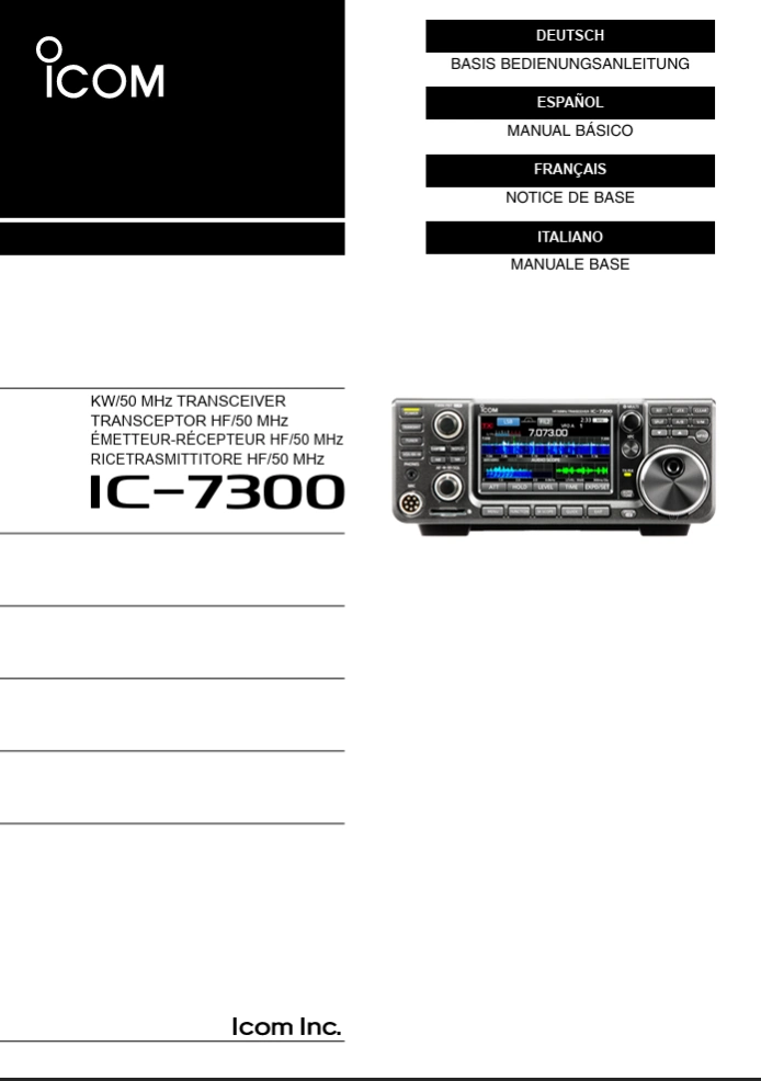 IC 7300 Bediensanleitung Deckblatt