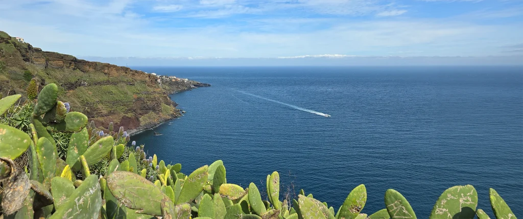 Pota Referenz PT-0299 Garajau Nature Reserve auf Madeira. Blick aufs Meer hinaus am Rand Kakteen.