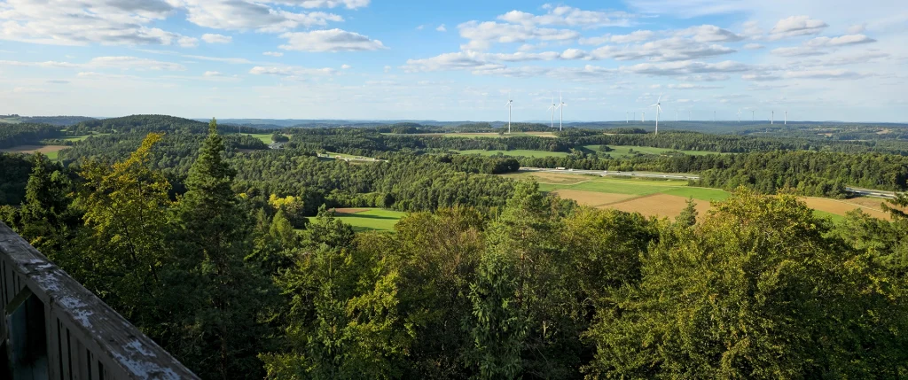 Kleiner Kulm, Blick vom Aussichtsturm. SOTA DM/BM-344