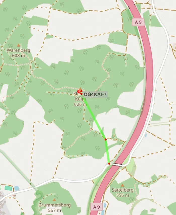 APRS Screenshot. Position von DG4KAI auf DM/BM-344