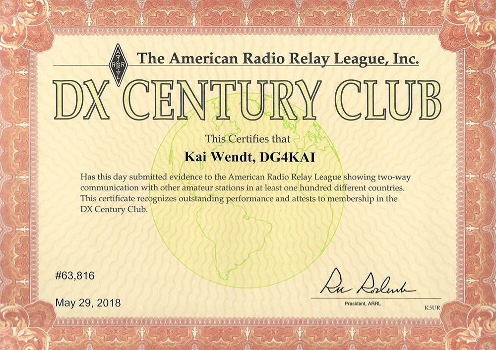 DXCC Diplom DG4KAI