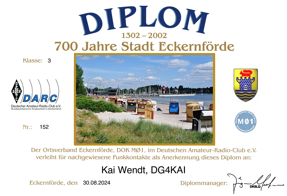 Eckernförde Diplom DG4KAI