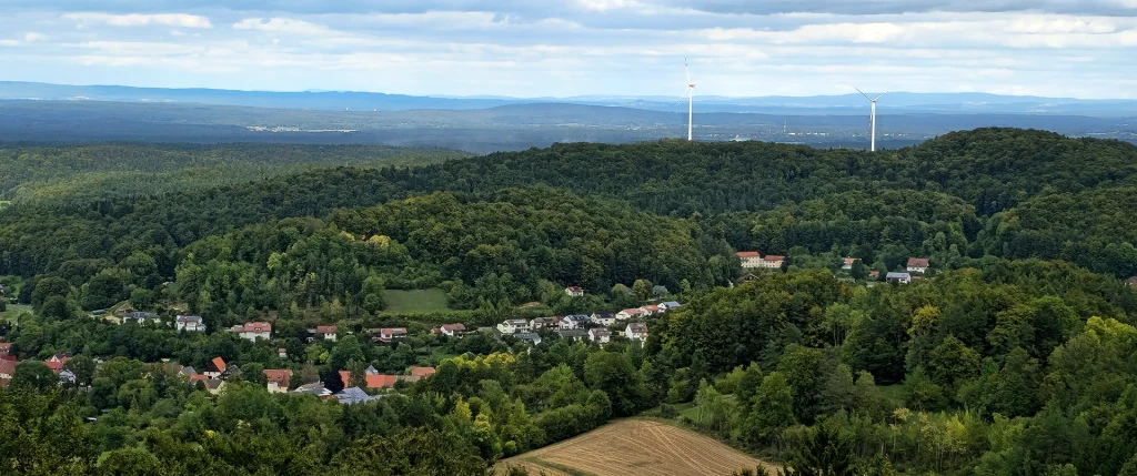 Blick vom Ossinger Aussichtsturm während SOTA Aktivierung.