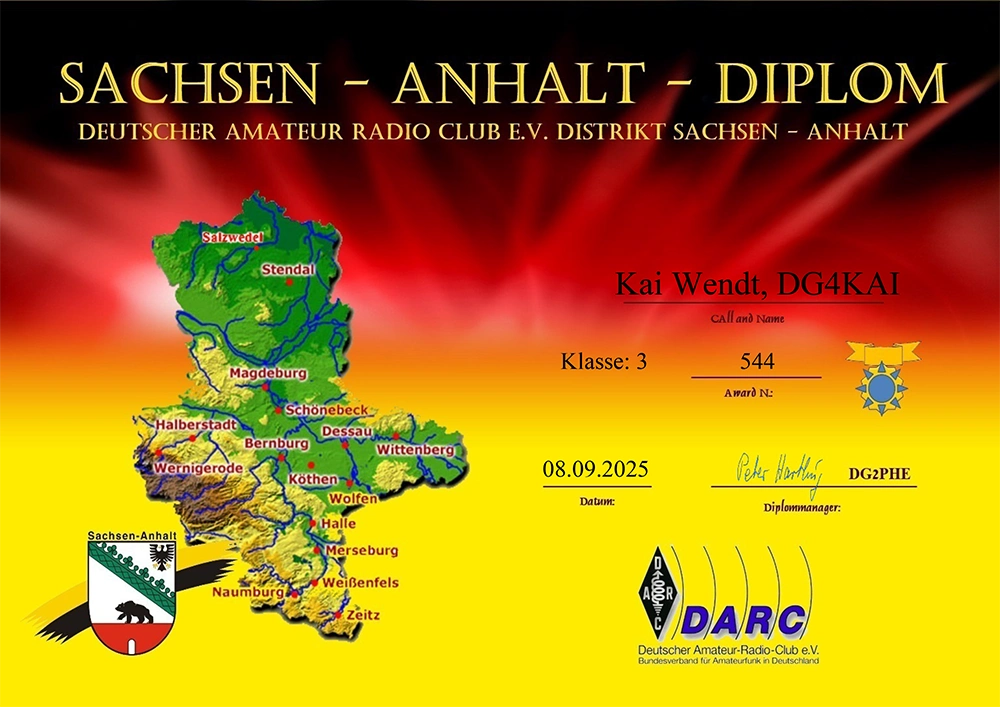 Sachsen Anhalt Diplom DG4KAI