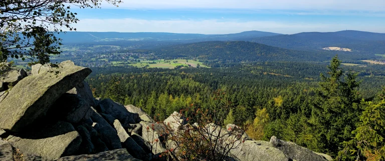 Blick von der Kösseine Richtung Tal, SOTA AKtivierung DG4KAI 29.09.2026