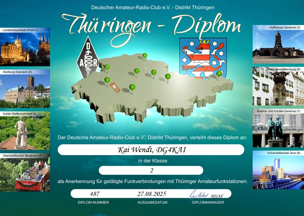 Thüringen Diplom DG4KAI