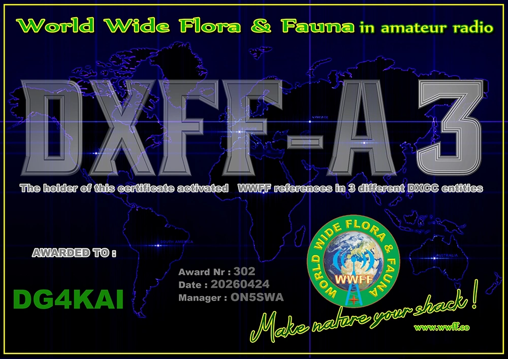 DXFF Aktivierer Diplom DG4KAI