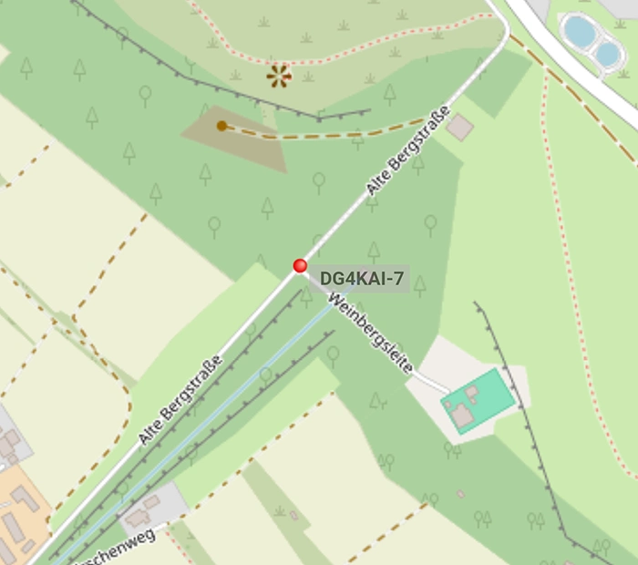 Kartenausschnitt APRS DG4KAI am Bindlacher Berg POTA