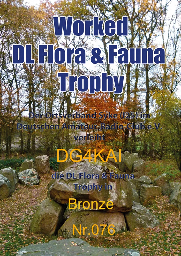 Trophy bronze DLFF FLora Fauna DG4KAI