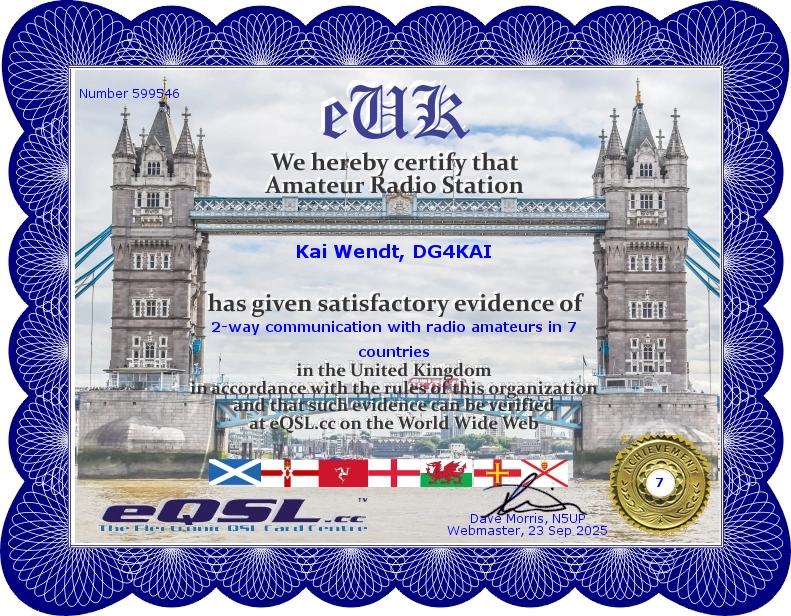 eUK Diplom EQSL DG4KAI