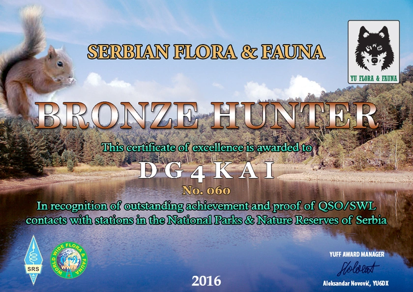 Serbian Floara Fauna Diplom bronze DG4KAI